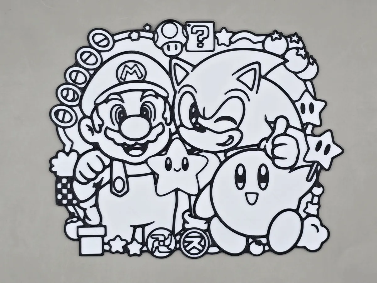 Mario Sonic Friends Coloring Craft