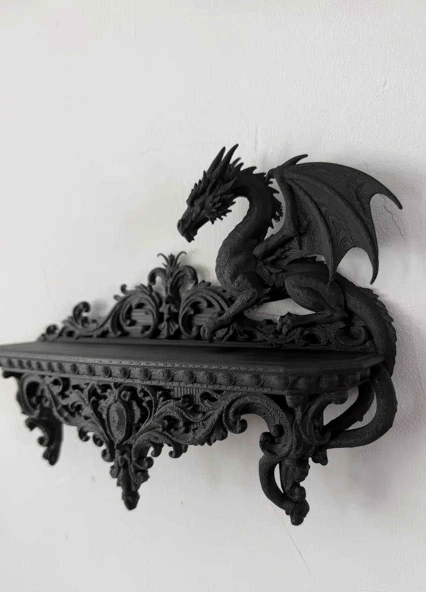 Gothic Dragon Wall Shelf, Decorative Display Shelf, photo 2 of 3 - Gothic Dragon Wall Shelf, Decorative Display Shelf Storage & Organisation