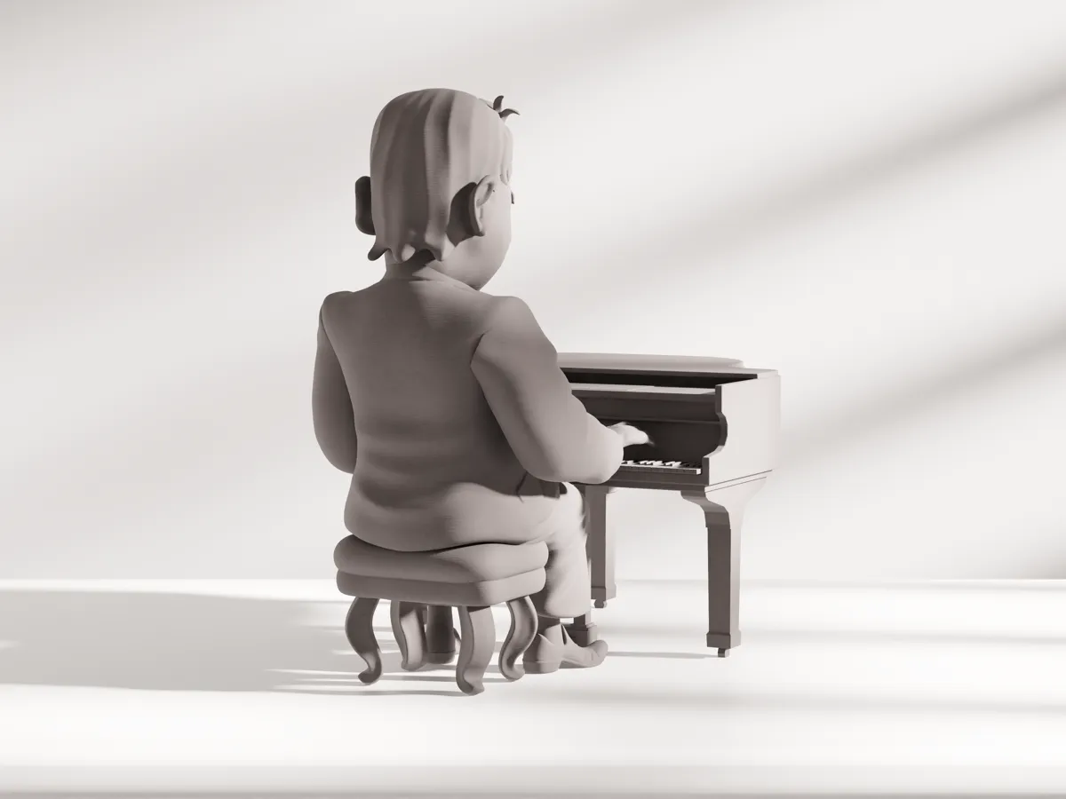 Elton John Chibi Figure at Piano, photo 2 of 4 - Elton John Chibi Figure at Piano Miniatures