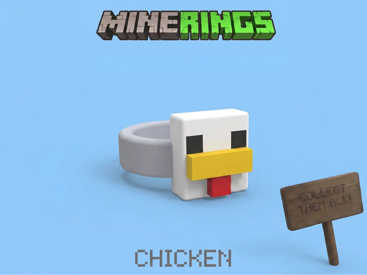 MineRings Chicken, Minecraft Character Rings - Rings, in stock in India