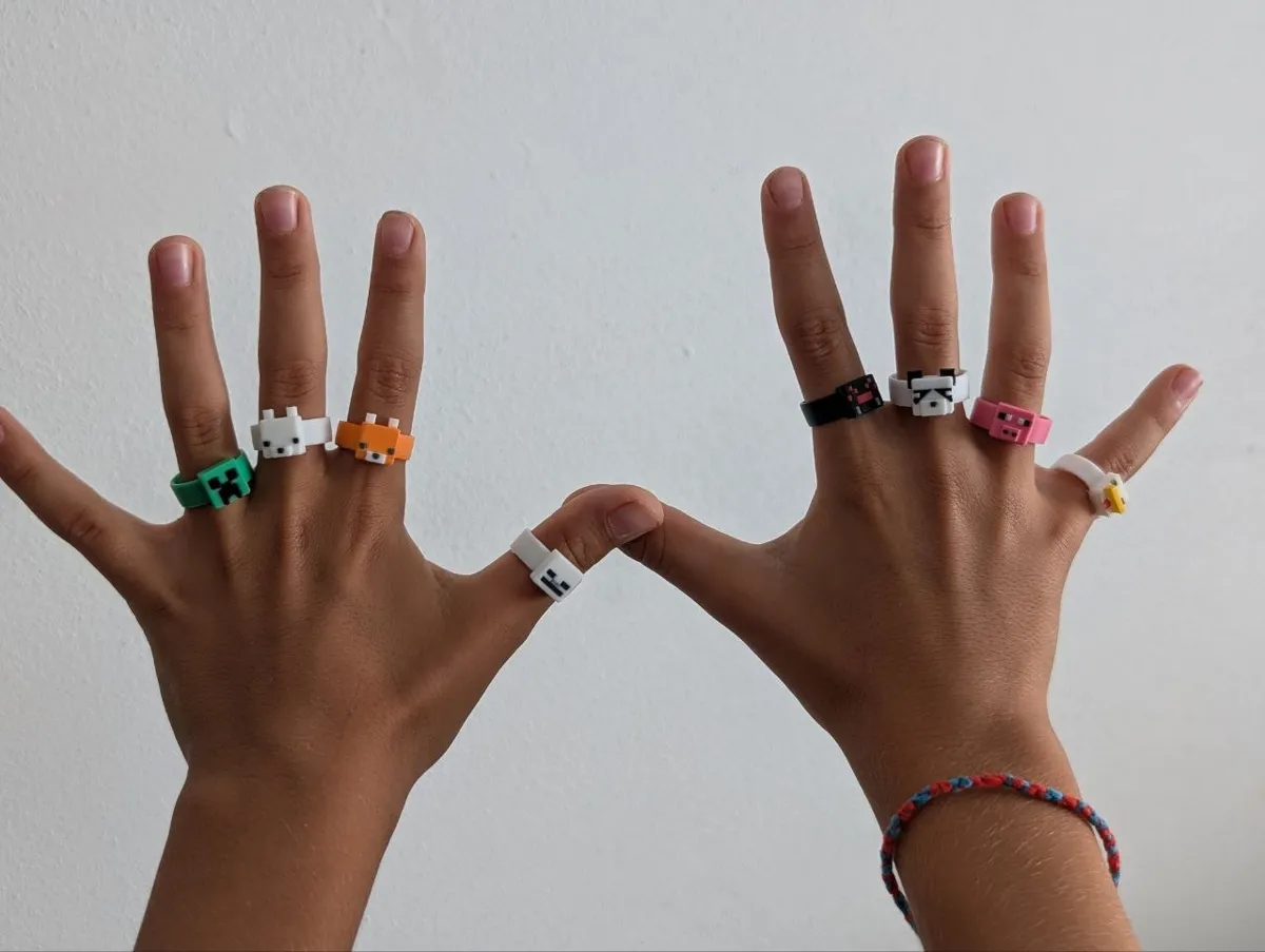MineRings Chicken, Minecraft Character Rings, photo 2 of 4 - MineRings Chicken, Minecraft Character Rings Fashion