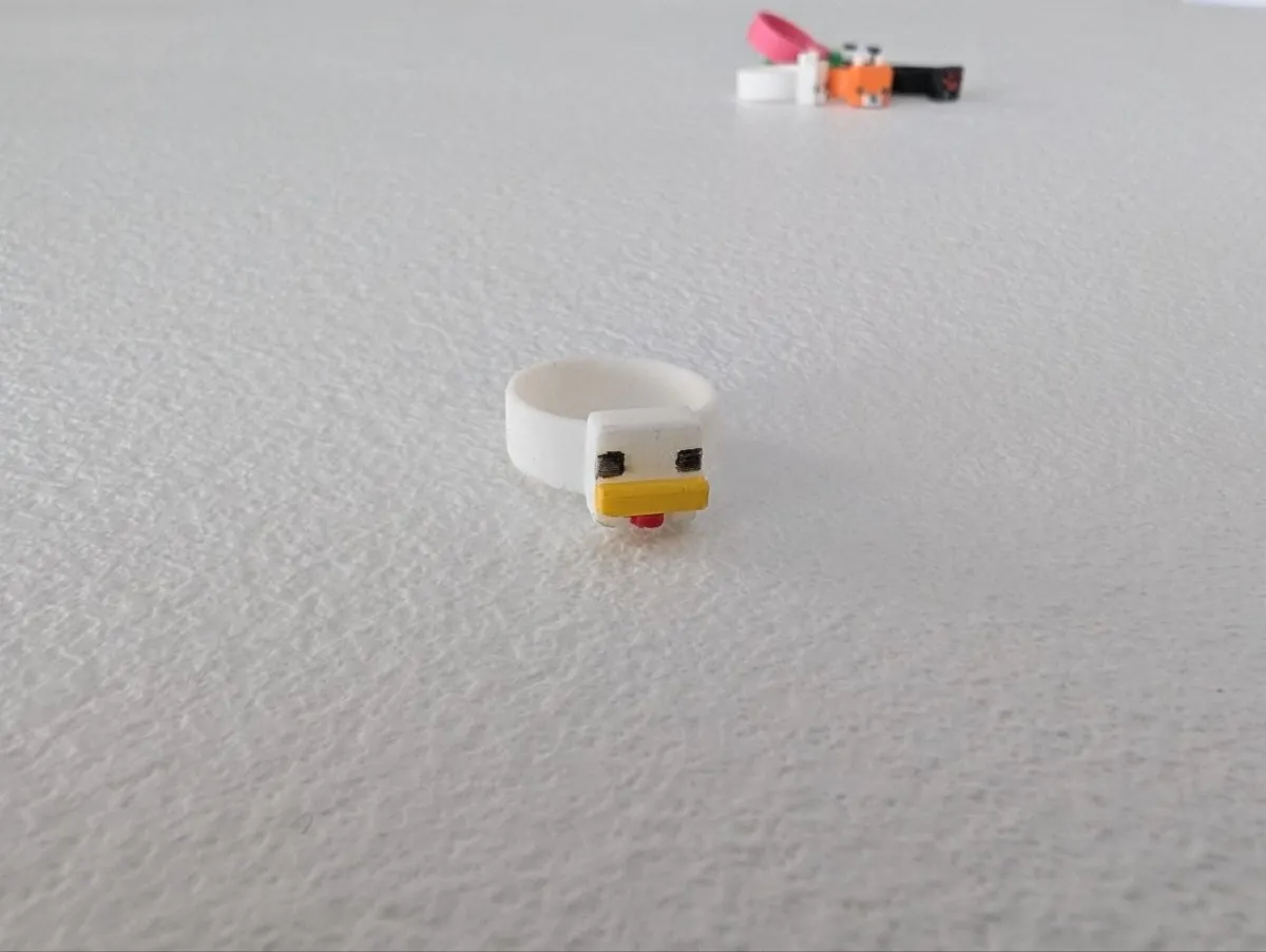 MineRings Chicken, Minecraft Character Rings, photo 4 of 4 - MineRings Chicken, Minecraft Character Rings Fashion