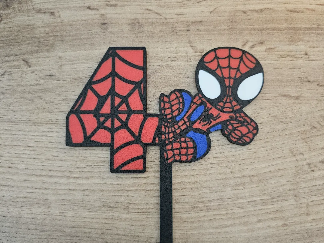 Spiderman 4 birthday cake topper