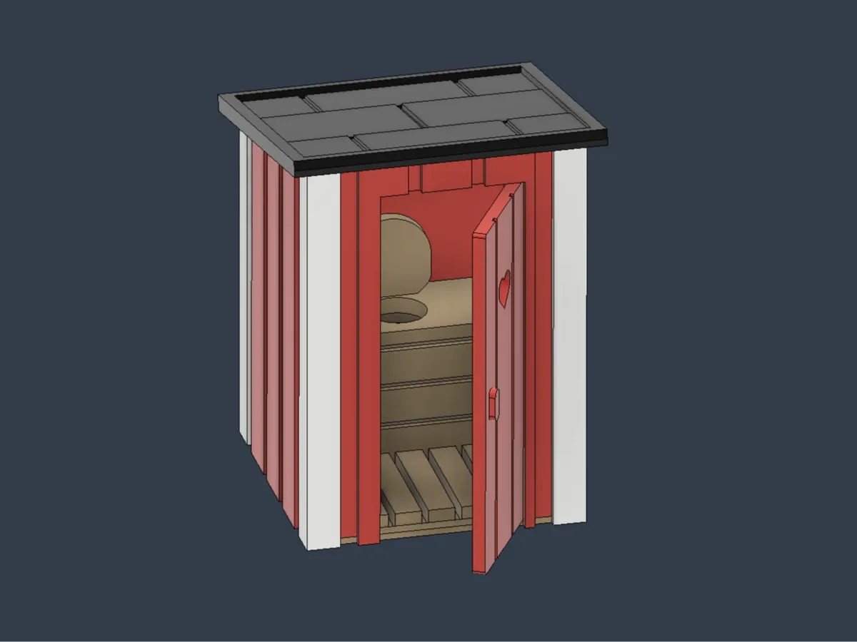Outhouse, toilet, "Plumpsklo" H0 1:87 - Architecture, in stock in India