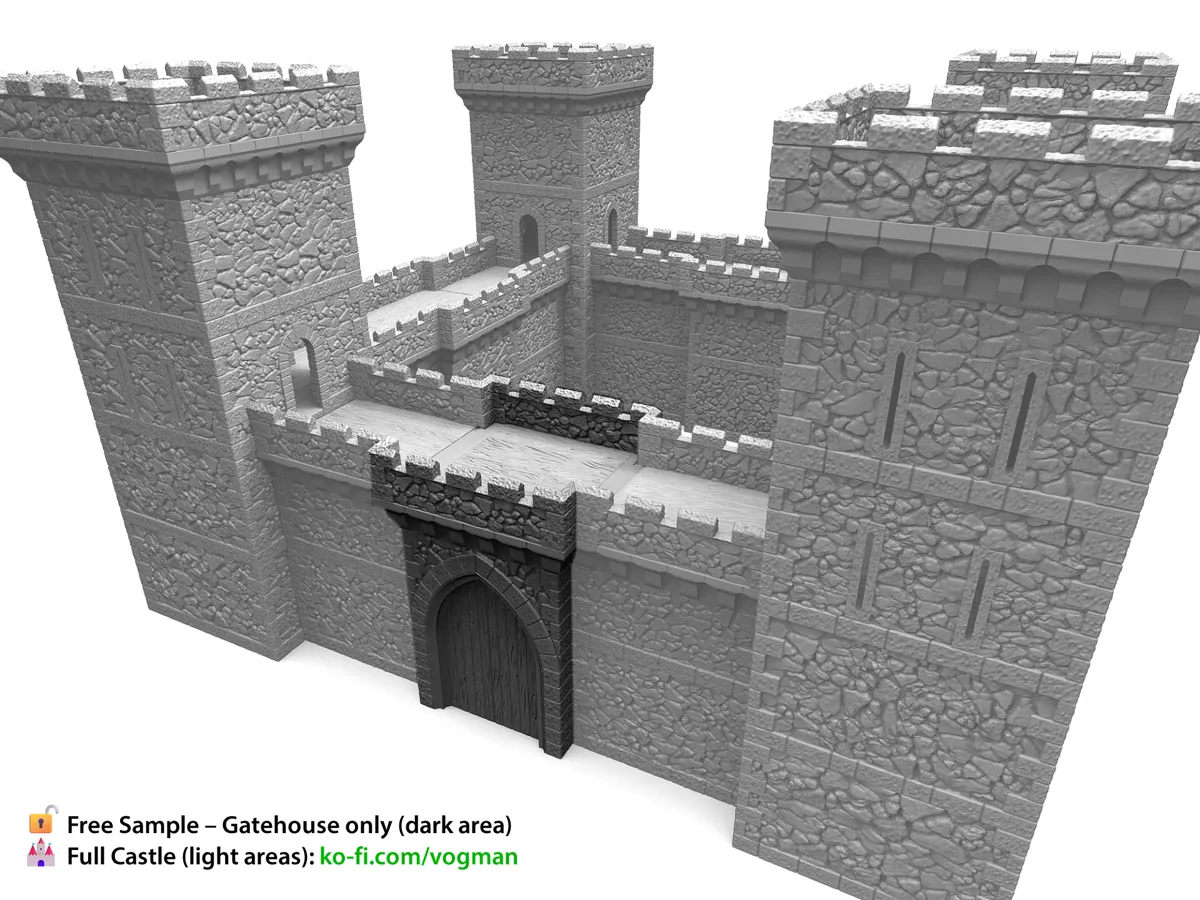 Modular Medieval Castle GATEHOUSE 28mm Terrain, photo 3 of 4 - Modular Medieval Castle GATEHOUSE 28mm Terrain Board Games & Tabletop