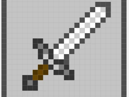 Minecraft inspiriertes Schwert als Pixel-Puzzel - Pixel Puzzles, in stock in India