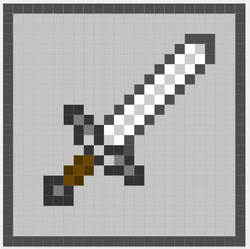 Minecraft inspiriertes Schwert als Pixel-Puzzel, photo 2 of 4 - Minecraft inspiriertes Schwert als Pixel-Puzzel Generative Art
