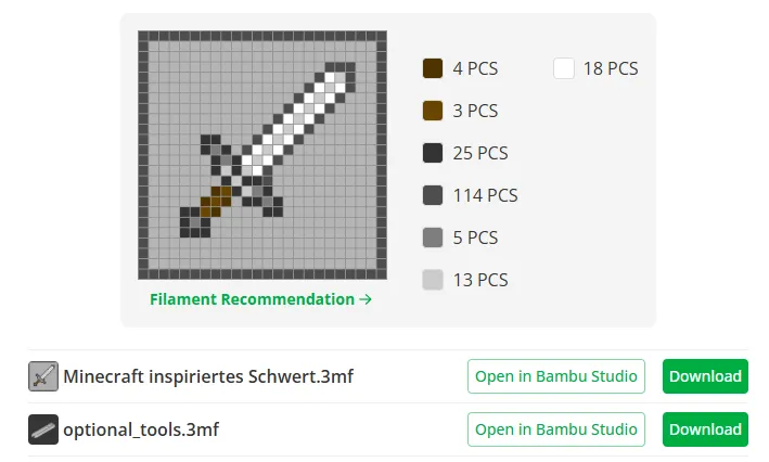 Minecraft inspiriertes Schwert als Pixel-Puzzel, photo 3 of 4 - Minecraft inspiriertes Schwert als Pixel-Puzzel Generative Art