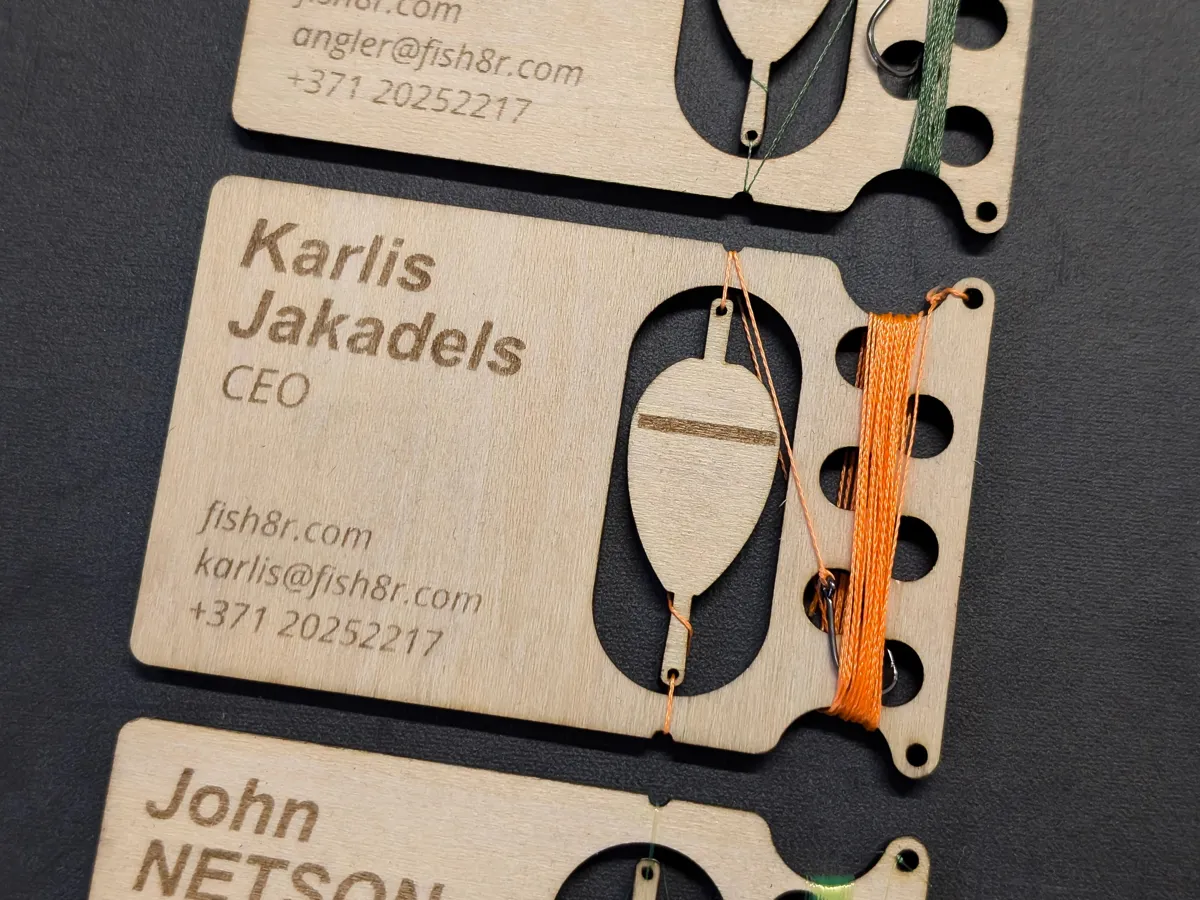 Fisherman’s Business Card, Laser-Cut Fishing Kit, photo 3 of 4 - Fisherman’s Business Card, Laser-Cut Fishing Kit Desk & Office