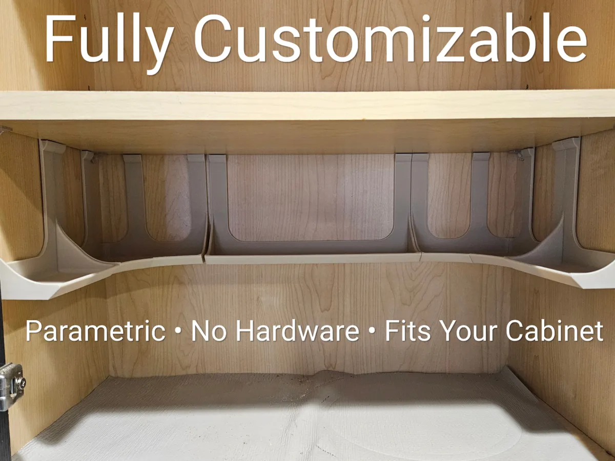 Cabinet Hanging Shelf, Customizable - No Hardware