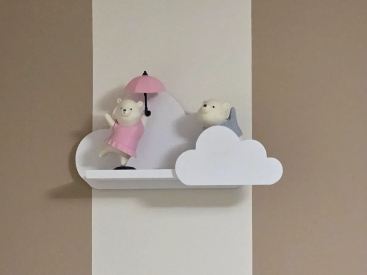 Whimsical Cloud Floating Shelf