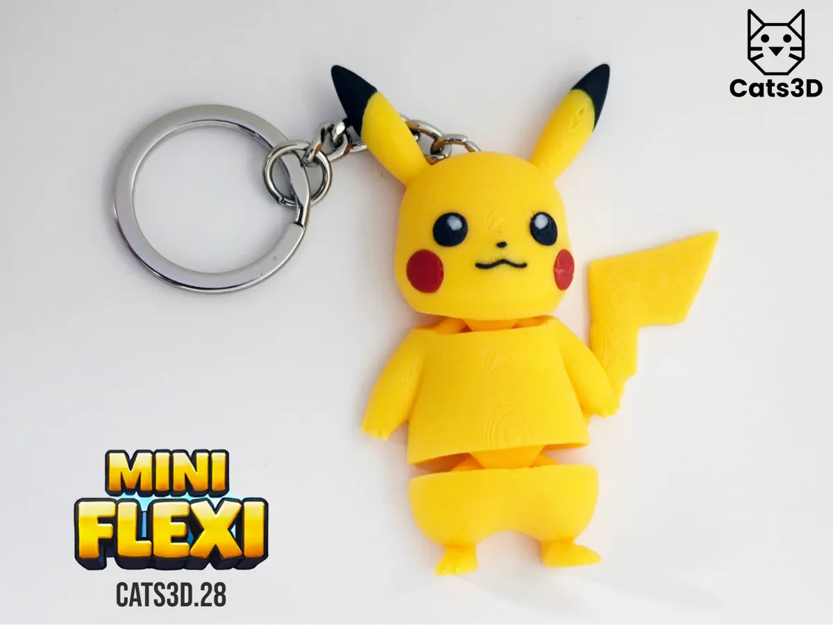 Pikachu Mini Flexi, Articulated Keychain Figure
