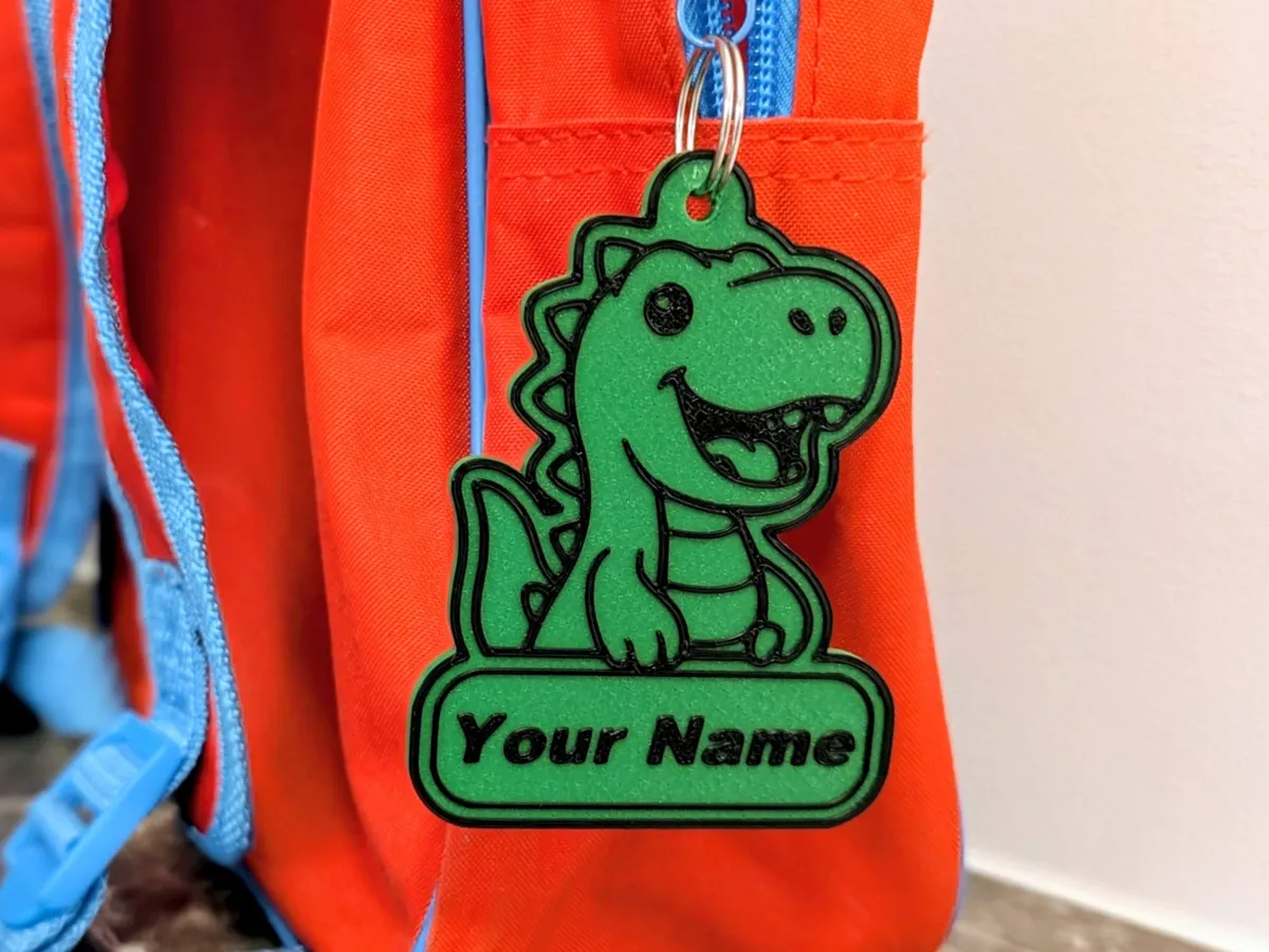Cute Dinosaur Name Tag / Backpack Keychain