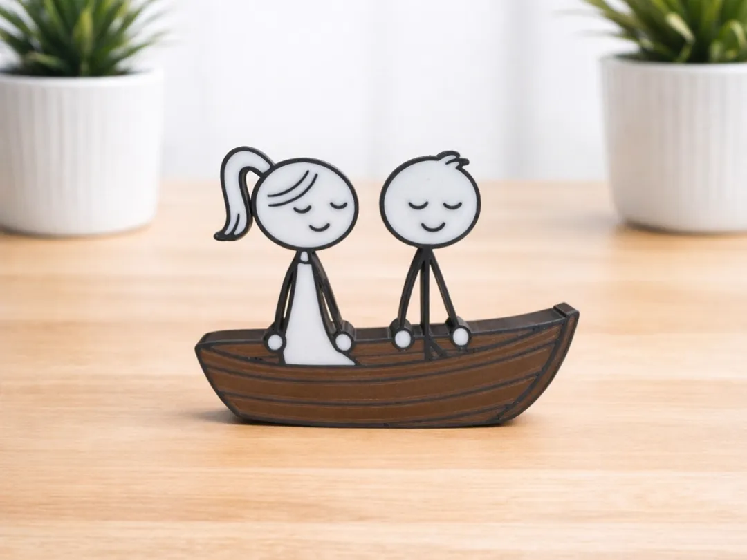 Man & Woman in a Boat, Family Decoration Model