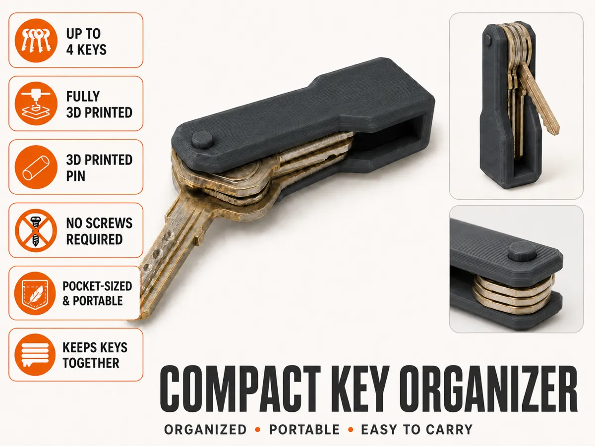 Compact 4-Key Organizer | Fully