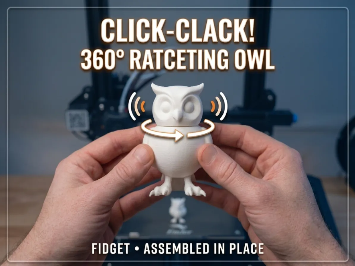 Ratchet Owl, 360° Rotating Click Fidget Toy - Screwdrivers, Spanners & Wrenches, in stock