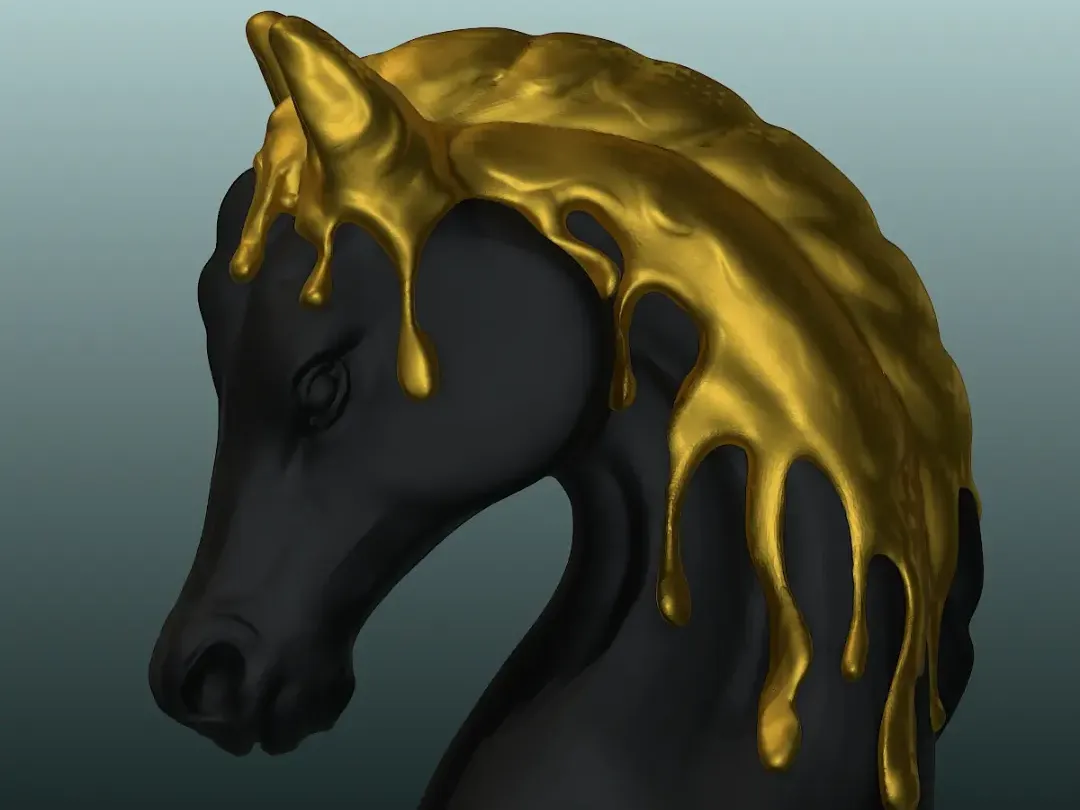 gold drip chesspiece horse - Sculptures, in stock in India