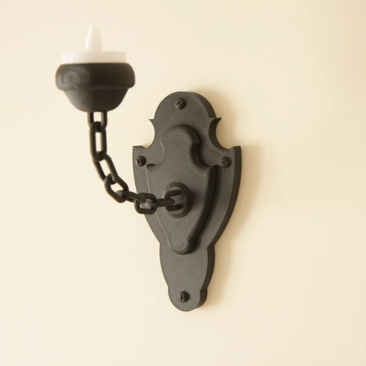 Medieval-Style Wall-Mounted Tealight Candle Holder, photo 2 of 4 - Medieval-Style Wall-Mounted Tealight Candle Holder Household
