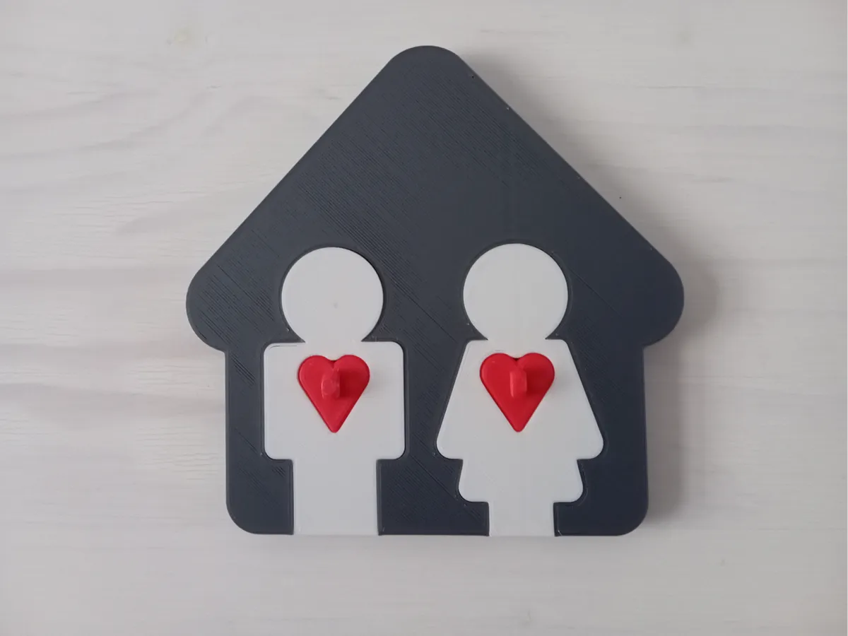 Couple key hanger with hearts - Wall Key Hooks, in stock in India