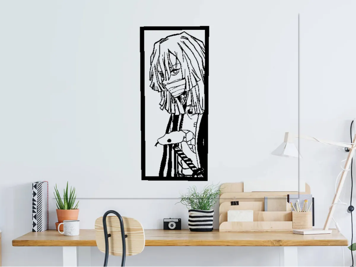 Demon Slayer Iguro Obanai Kimetsu no yaiba 2D Wall - 2D Art, in stock in India