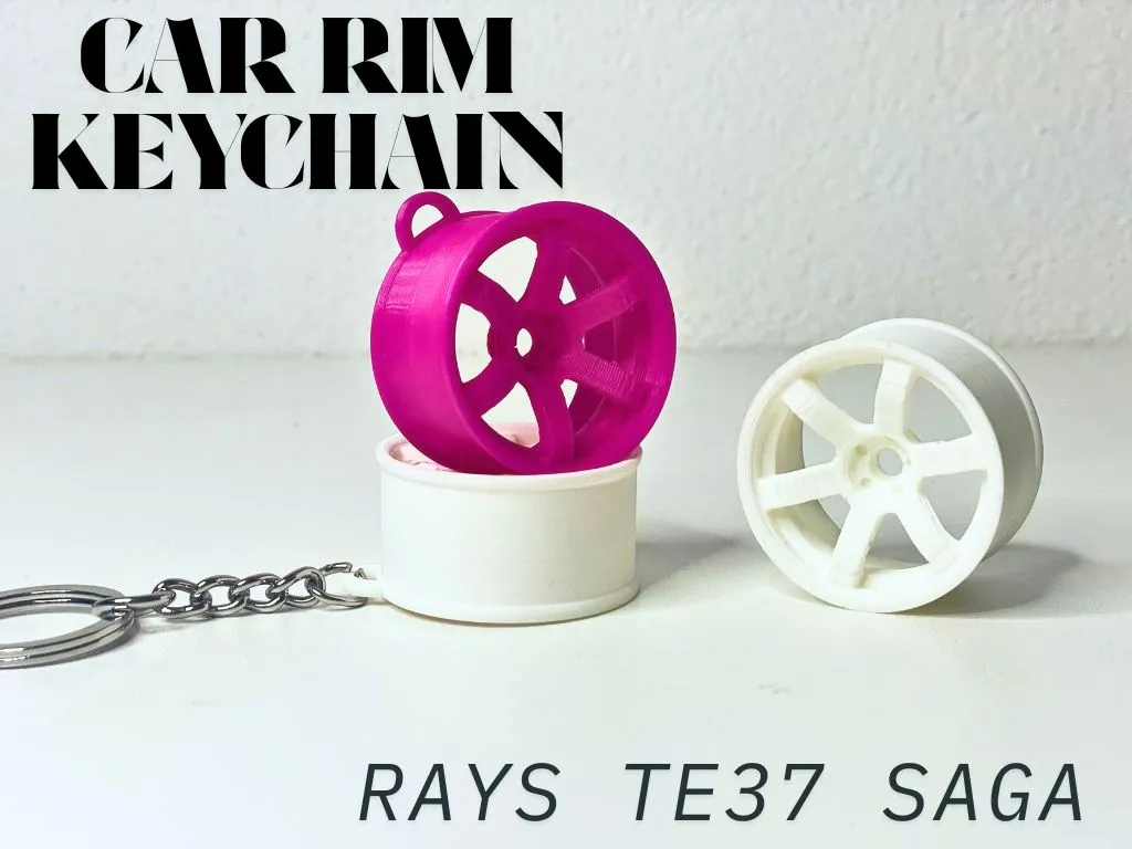Car Rim Keychain - RAYS TE37 SAGA JDM DRIFT