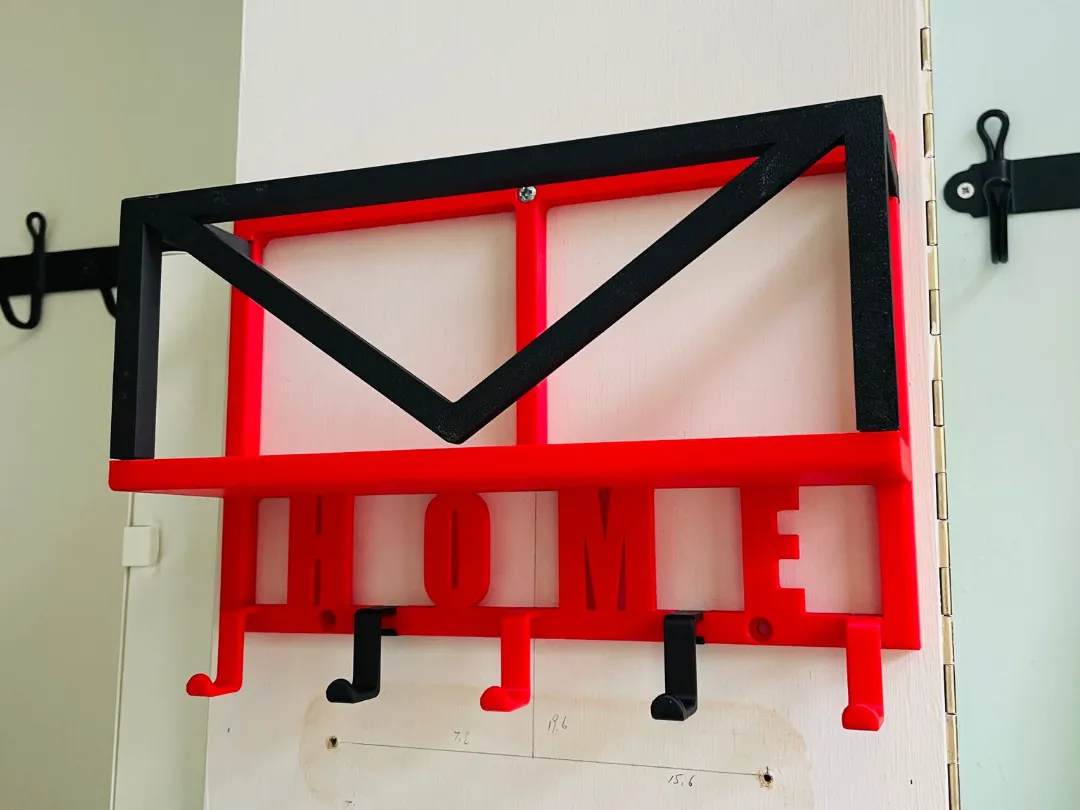 Modern Wall Hook Rack with Mail Organizer v2