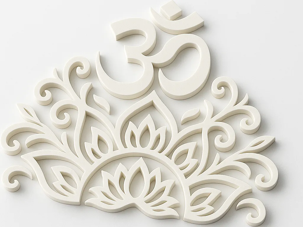 Om Lotus Mandala Backdrop, Pooja Shelf Decor