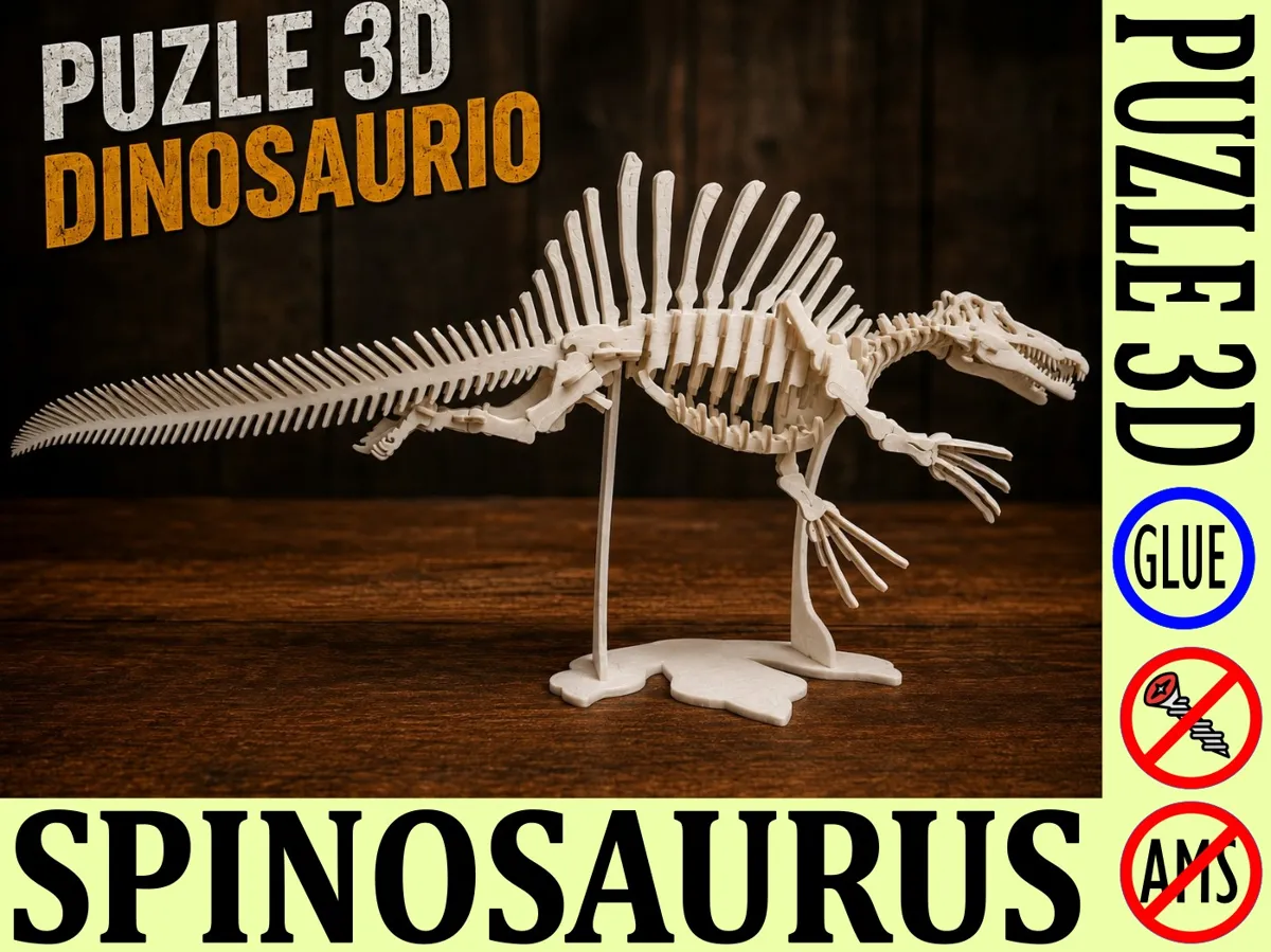 Esqueleto de espinosaurio puzle 3d