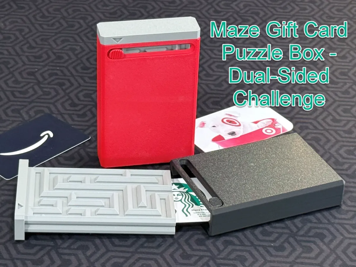 Maze Gift Card Puzzle Box, Dual-Sided Challenge