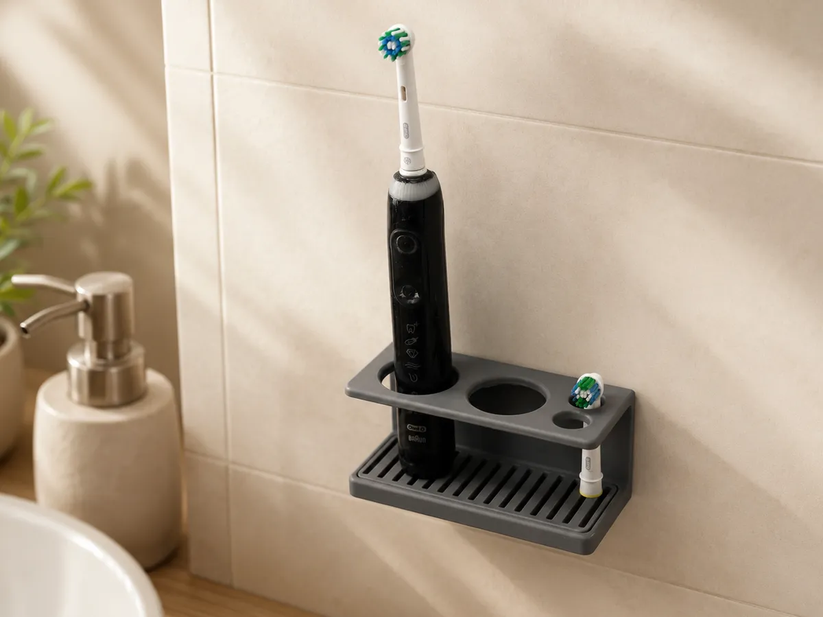 Electric Toothbrush Wall Holder with Drip Tray