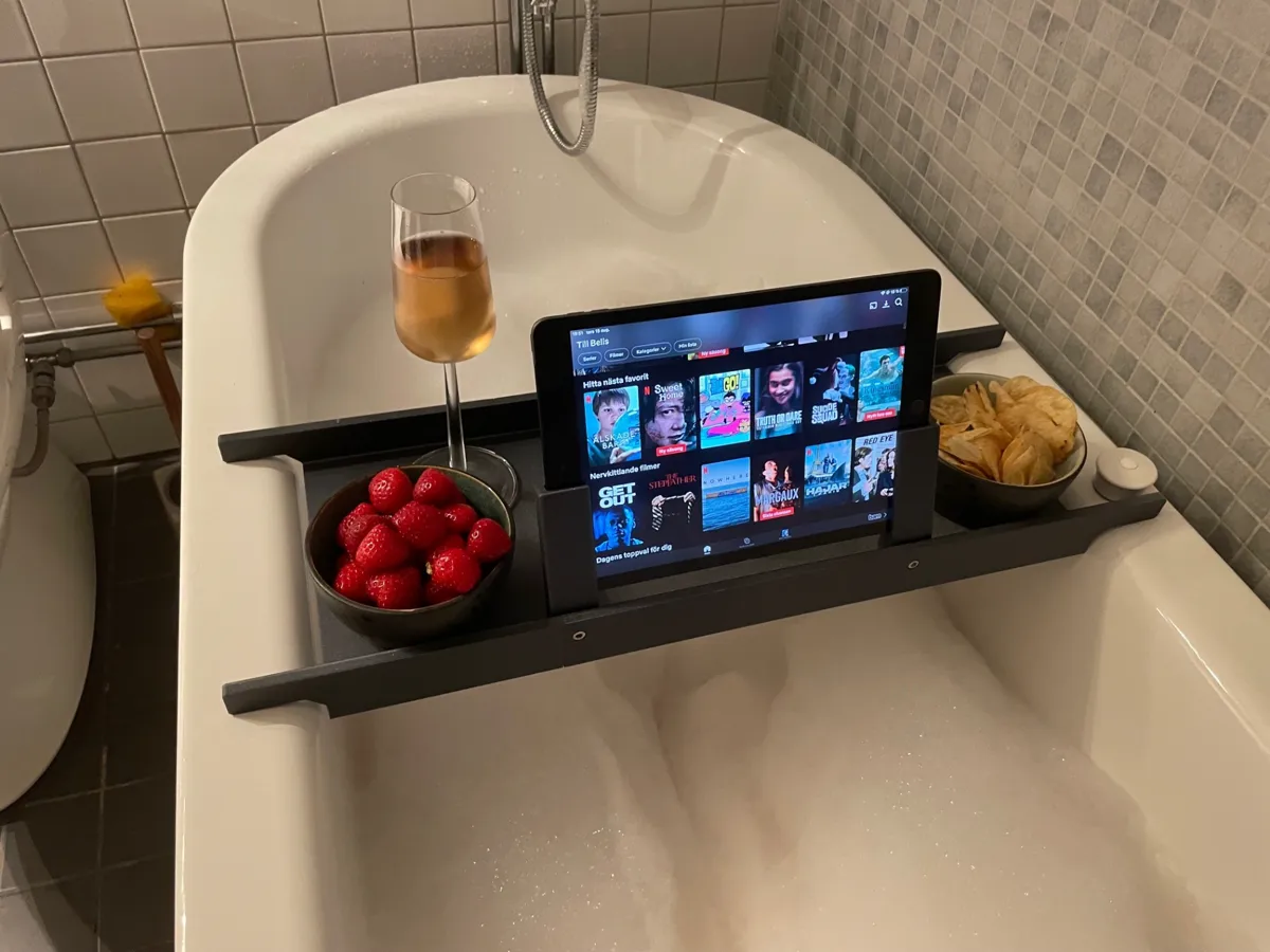 Bathtub table with foldable iPad stand, photo 4 of 4 - Bathtub table with foldable iPad stand Household