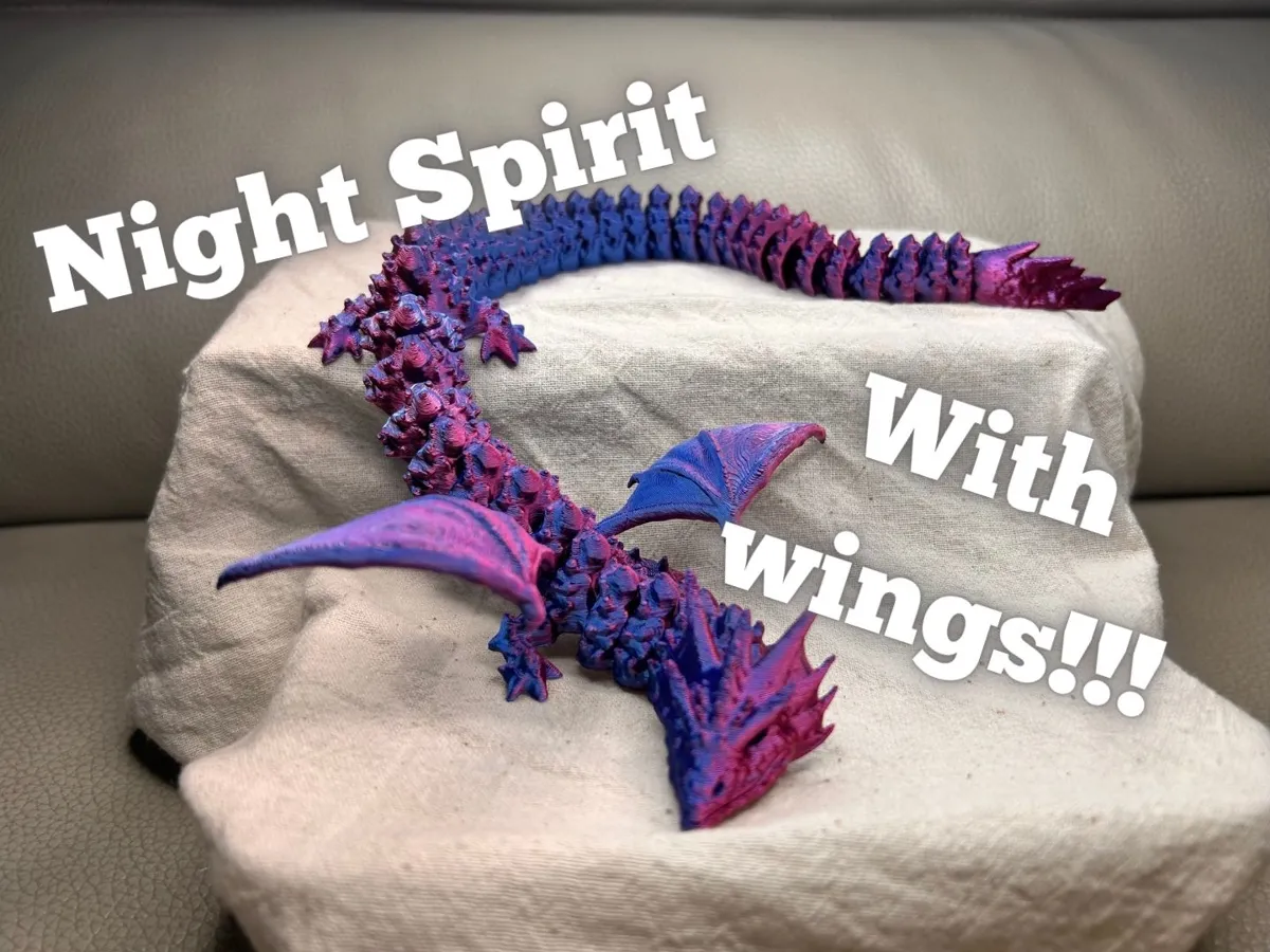 Articulated night spirit dragon with wings