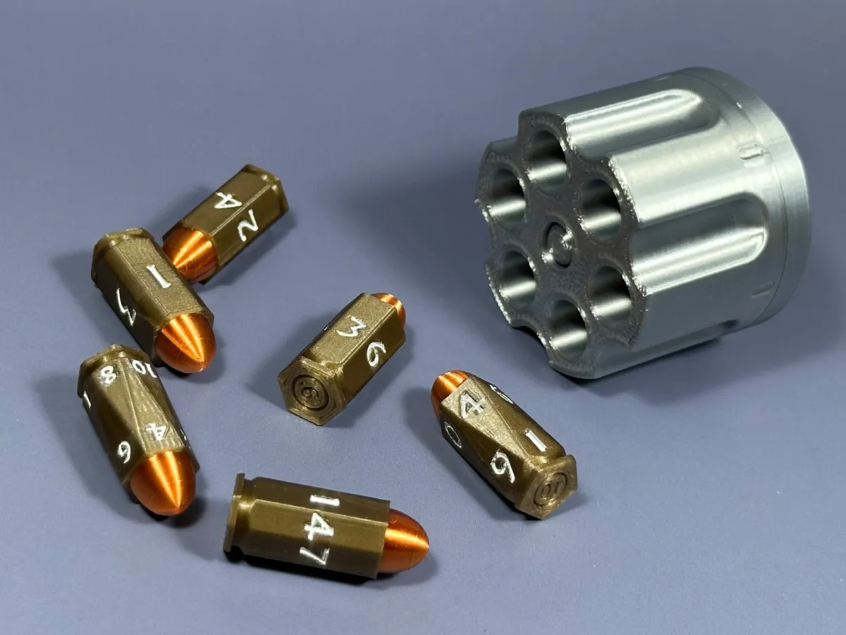 DND Revolver Cylinder Dice Box & Bullet Dice