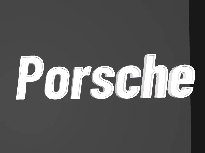 Porsche Nameplate, Parametric Customizable