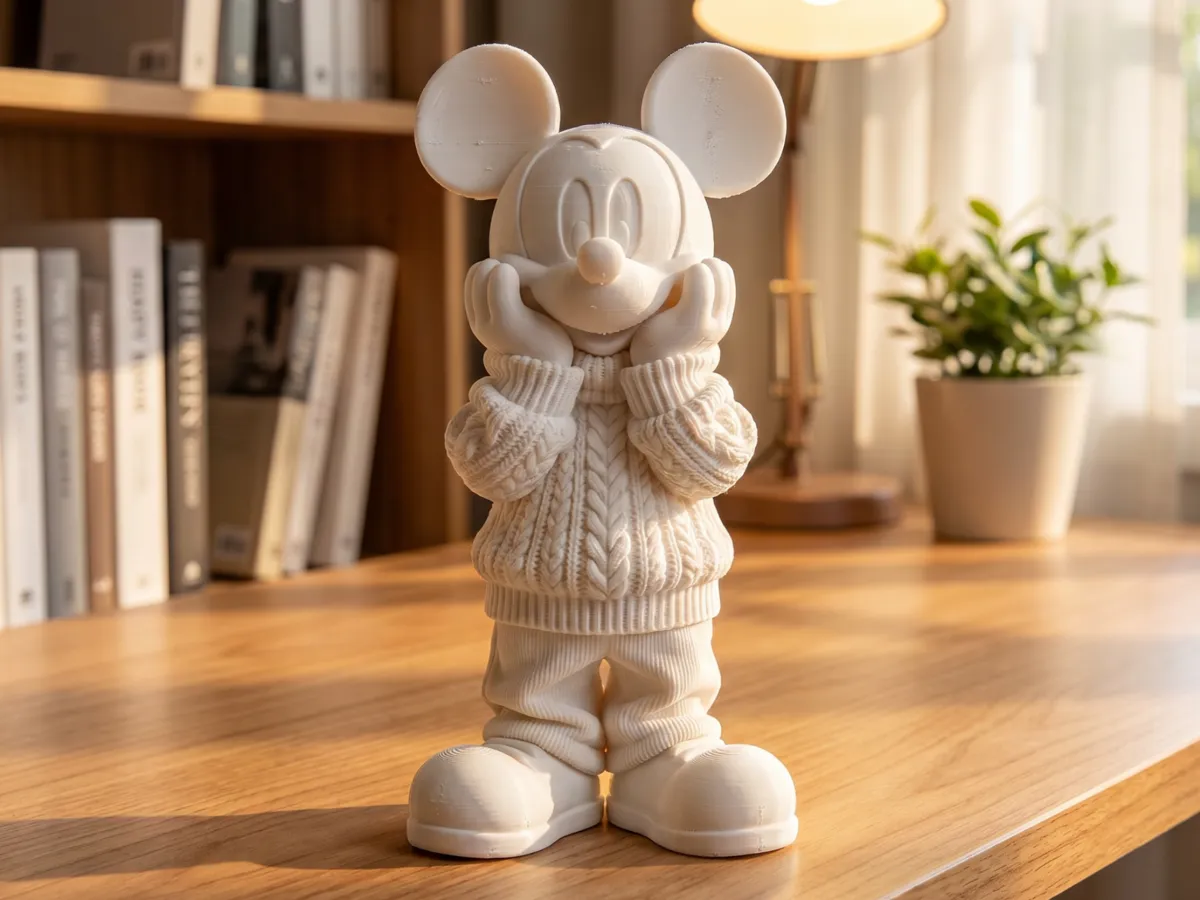 Cozy Retro Mouse Figurine | Cute Sweater Desk Toy