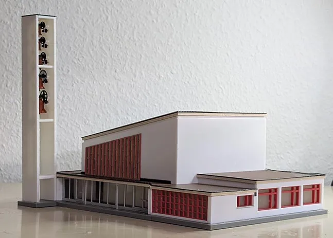 Modern Church H0 scale kit Turgi Switzerland, photo 3 of 4 - Modern Church H0 scale kit Turgi Switzerland Miniatures