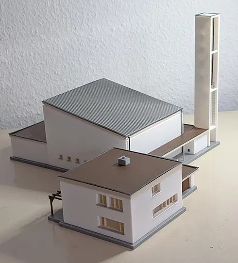 Modern Church H0 scale kit Turgi Switzerland, photo 4 of 4 - Modern Church H0 scale kit Turgi Switzerland Miniatures