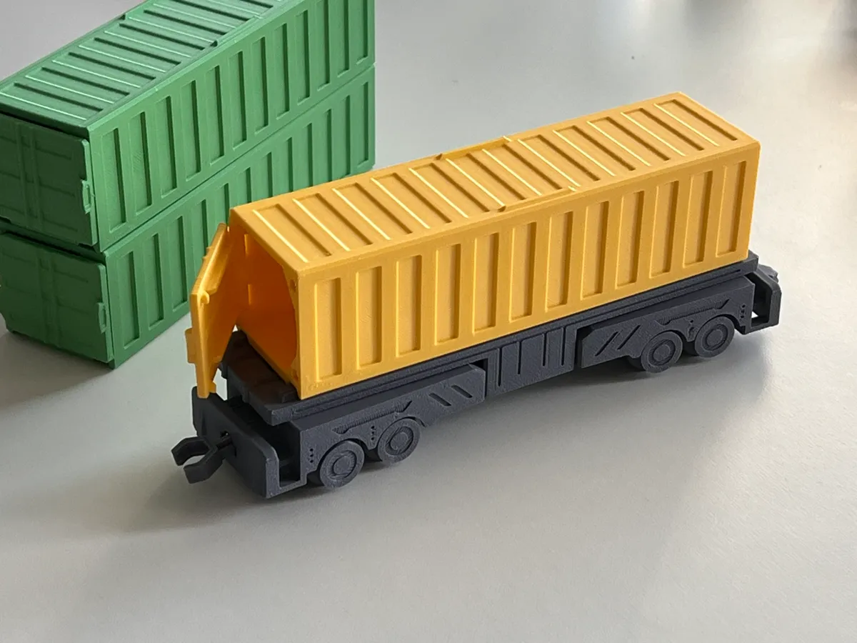 Flatcar Wagon with Container, photo 2 of 4 - Flatcar Wagon with Container Storage & Organisation