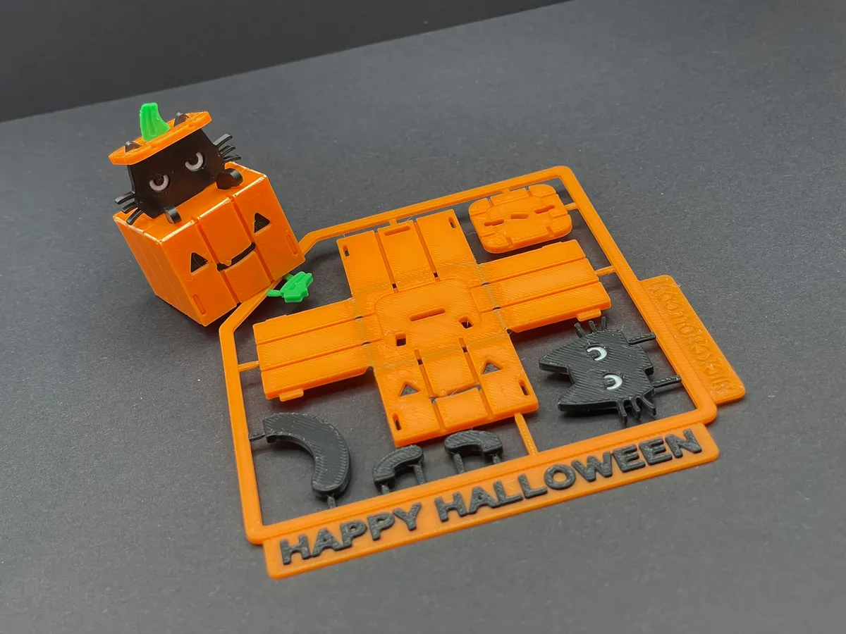 Cat in Halloween Pumpkin Card Kit