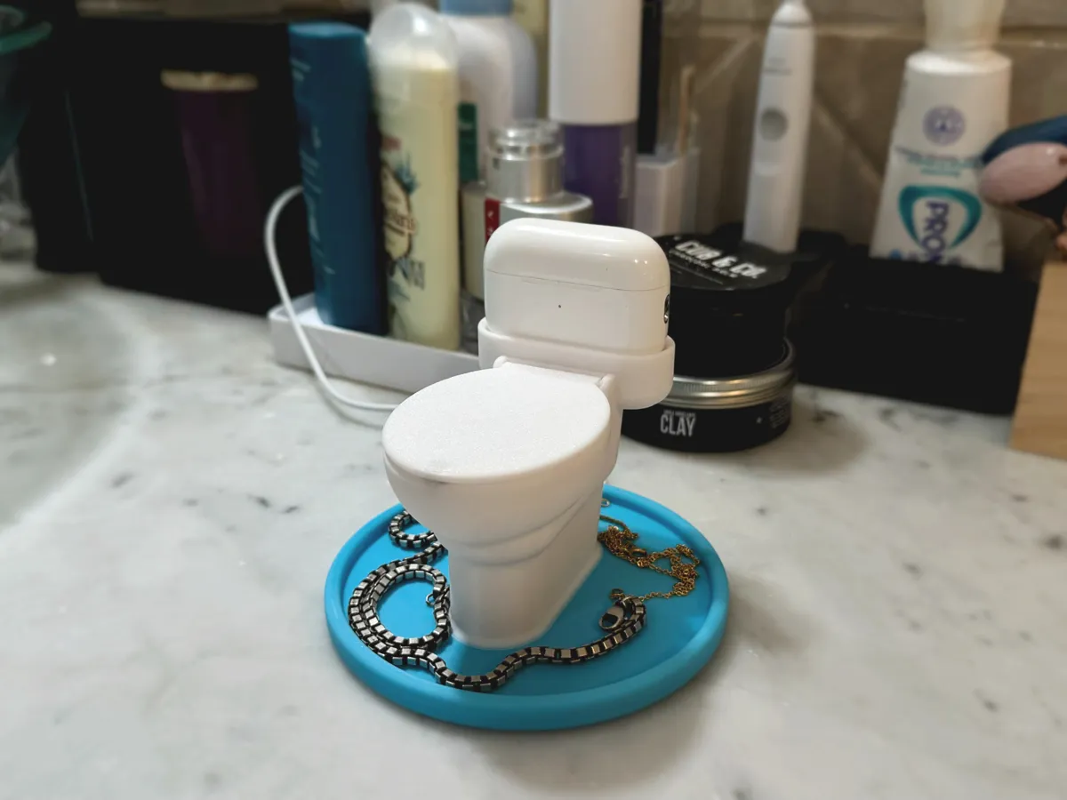 The Potty-Pod: Toilet Shaped Dock & Catchall Tray, photo 2 of 4 - The Potty-Pod: Toilet Shaped Dock & Catchall Tray Storage & Organisation