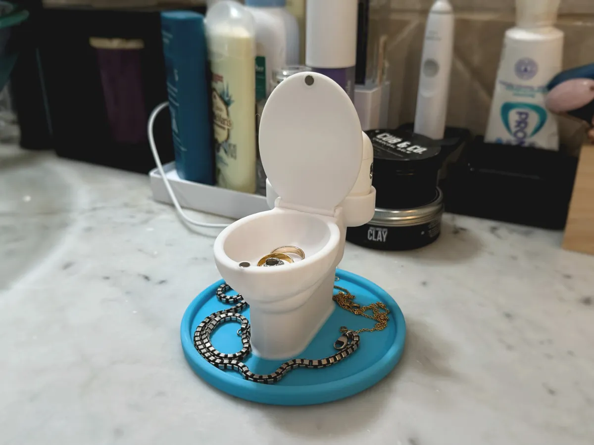 The Potty-Pod: Toilet Shaped Dock & Catchall Tray, photo 3 of 4 - The Potty-Pod: Toilet Shaped Dock & Catchall Tray Storage & Organisation