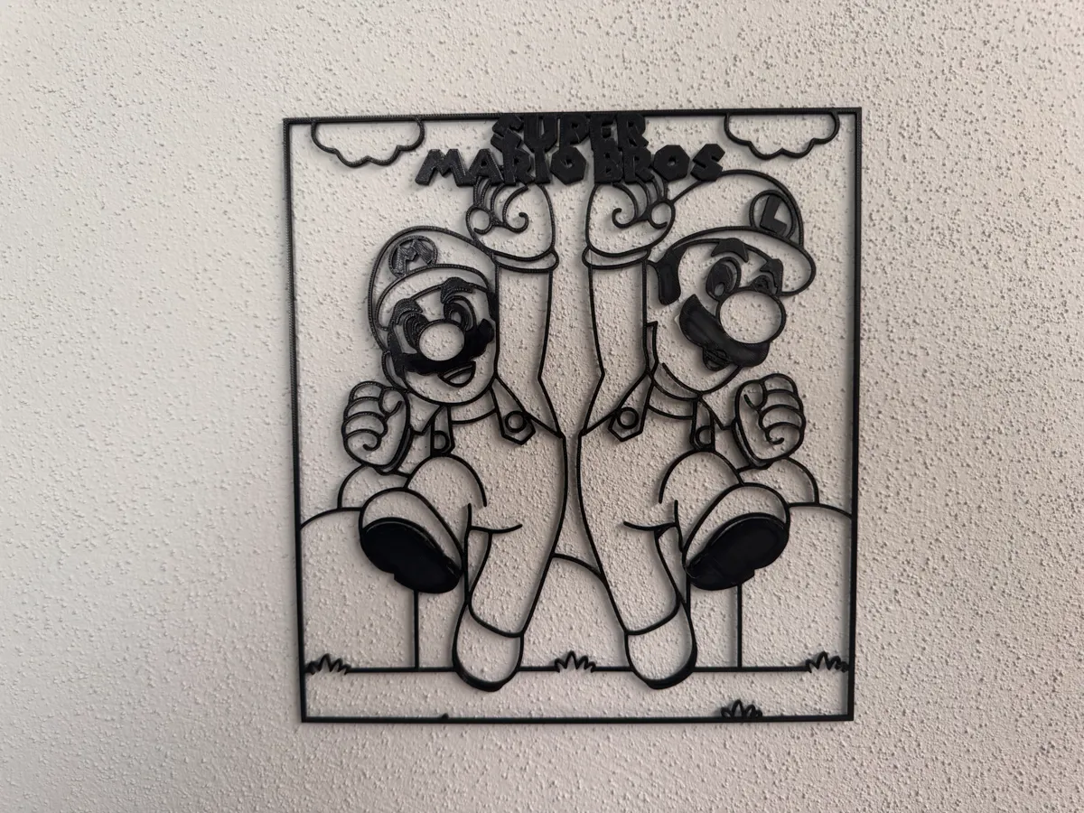 Super Mario Bros Wall Art Frame, photo 2 of 3 - Super Mario Bros Wall Art Frame Home Decor Items