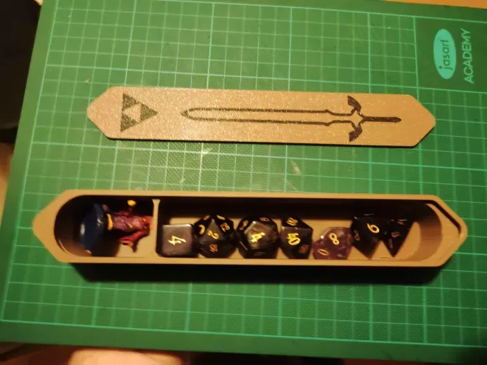 Master Sword Sliding-Lid Dice Box with Mini Slot, photo 2 of 4 - Master Sword Sliding-Lid Dice Box with Mini Slot Toys & Games