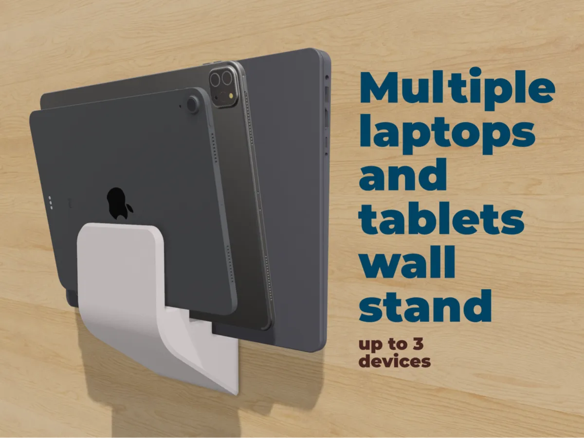 Multiple laptops-tablets wall mounted stand