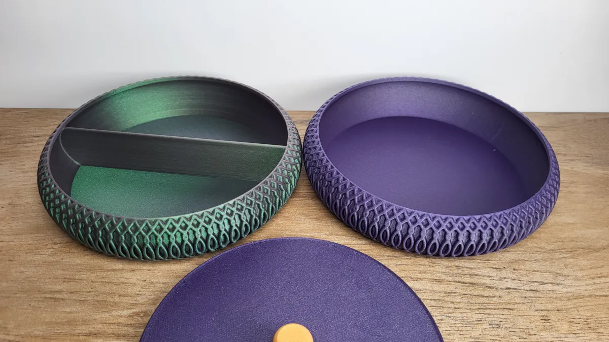 Stackable Bowl Tray - Curvy Waves 03 + Inlays, photo 2 of 4 - Stackable Bowl Tray - Curvy Waves 03 + Inlays Household