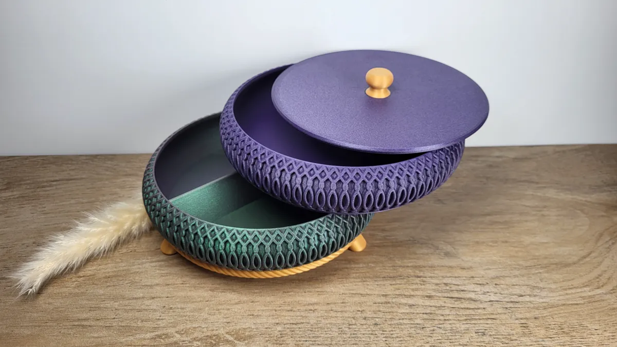 Stackable Bowl Tray - Curvy Waves 03 + Inlays, photo 3 of 4 - Stackable Bowl Tray - Curvy Waves 03 + Inlays Household