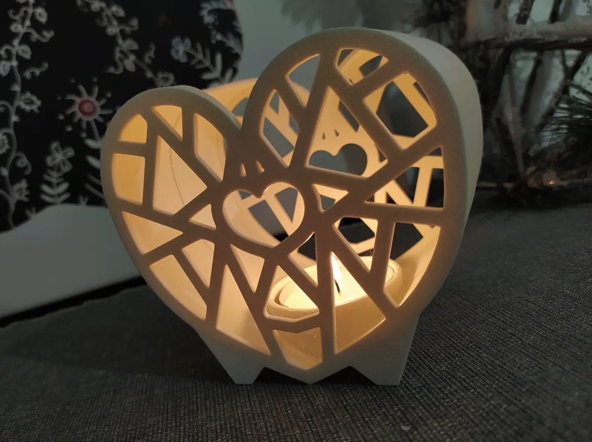 Valentine's Day Heart Tealight Candle Holder, photo 2 of 4 - Valentine's Day Heart Tealight Candle Holder Household