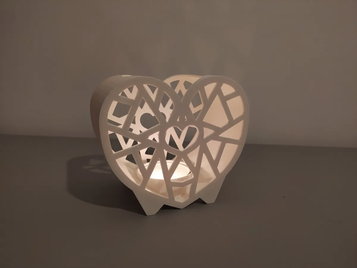 Valentine's Day Heart Tealight Candle Holder, photo 3 of 4 - Valentine's Day Heart Tealight Candle Holder Household