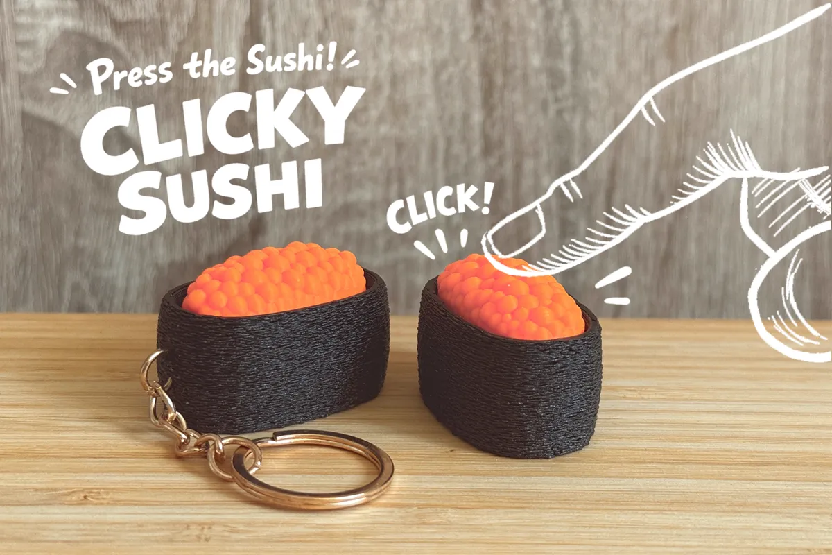 Ikura Gunkan Sushi Keycap Fidget Toy - Keycaps & Artisan Keys, in stock