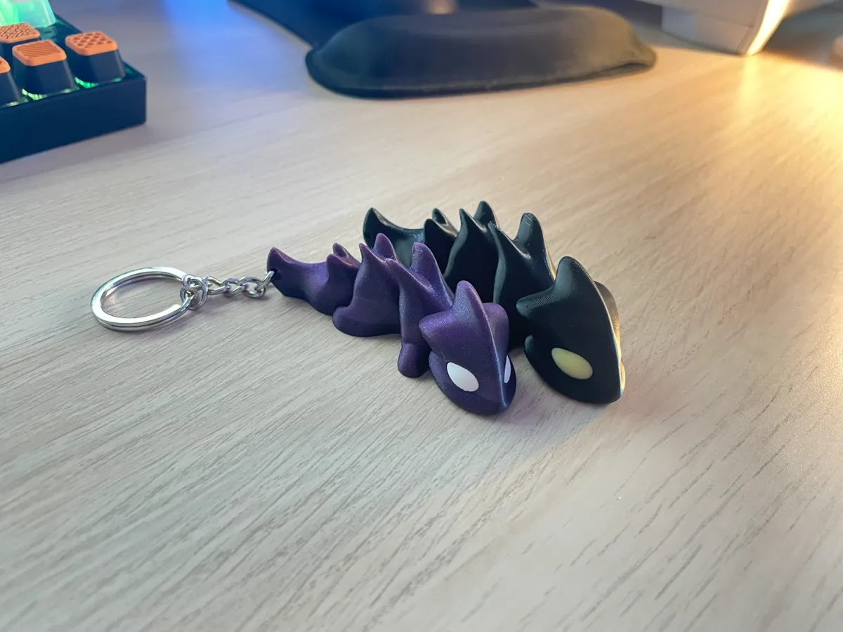 Mini Articulated Dragon (Magnet/Keychain), photo 3 of 4 - Mini Articulated Dragon (Magnet/Keychain) Keychains